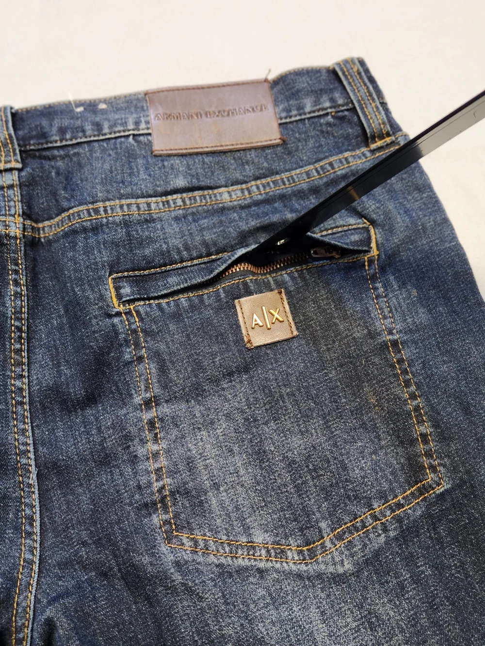 Armani Exchange A|X 38x32 $210 Men's Skinny Biker Med Gray Stretch Cotton Jeans